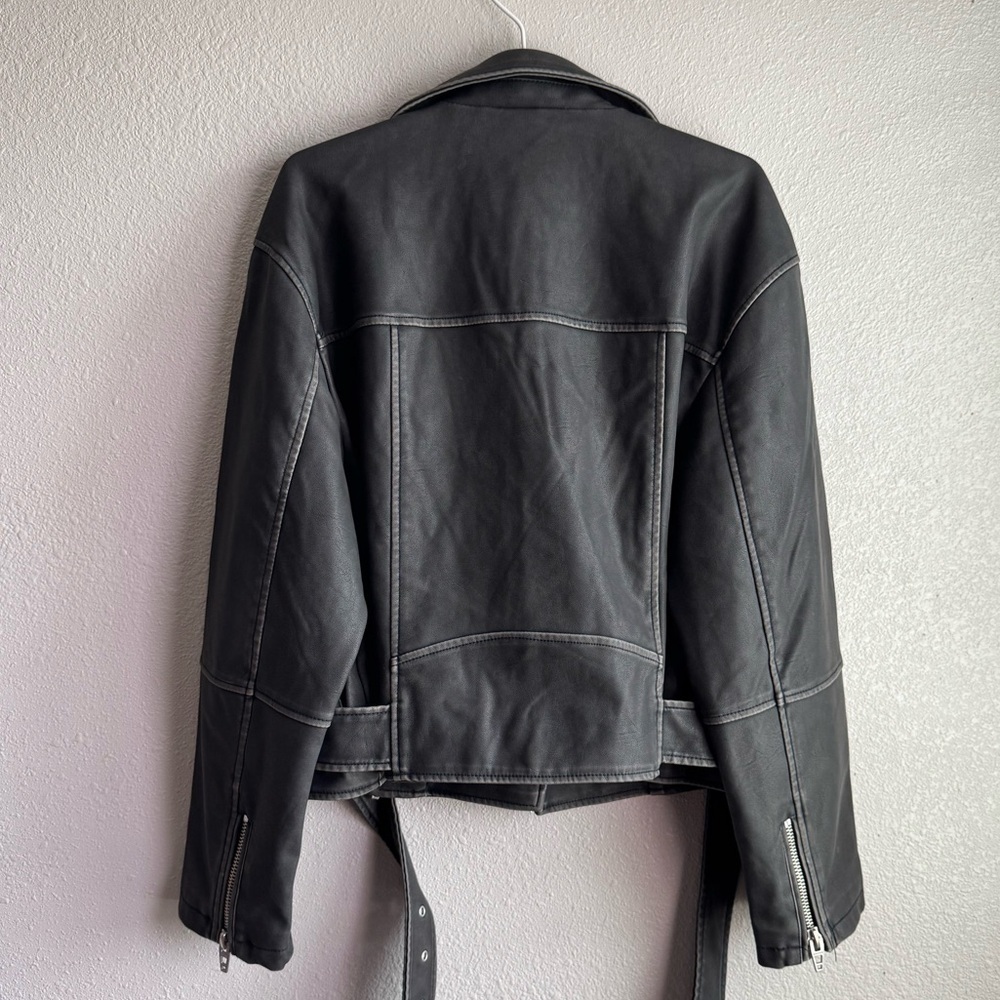 BLANK NYC Vegan Leather Moto Jacket with Belt - Picture 5 of 13